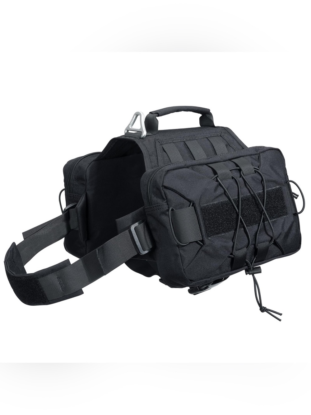 Excellent Elite Spanker Dog Pack Hiking Backpack for Large Dogs Black 2 Compart